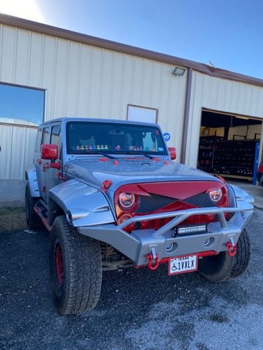 Customer photo review of Hawke Grille - Red for 07-18 Jeep Wrangler JK