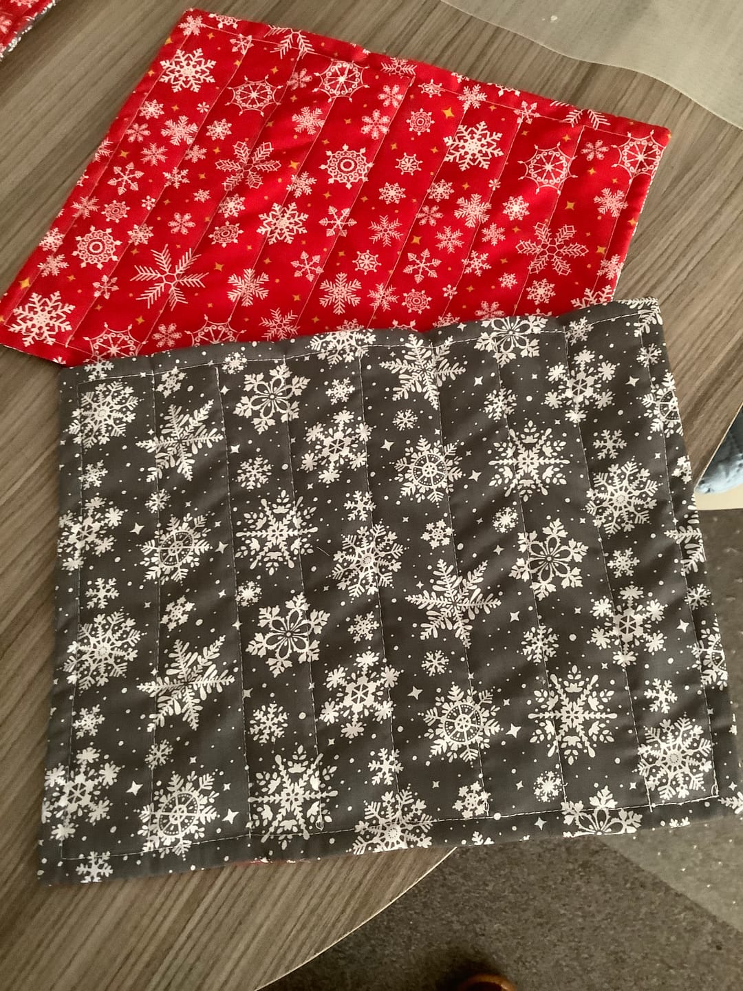 Customer photo review of All Over Snowflakes Polycotton Fabric