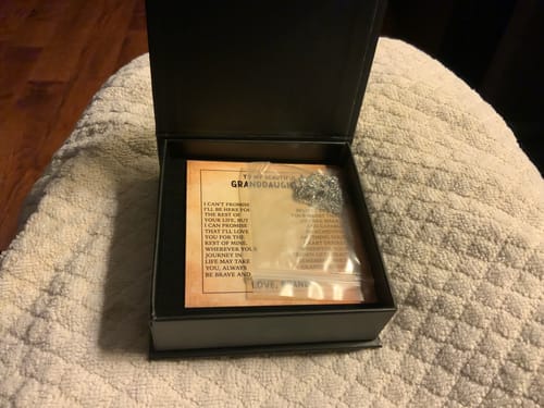 Customer photo review of [ALMOST SOLD OUT] To My Beautiful Granddaughter - Always Be Brave And Be Strong - Love Knot Necklace