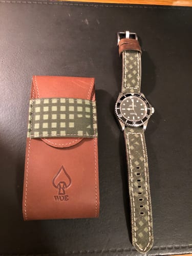 Customer photo review of VIP -Leather and Canvas Watch Strap - Desert Night Camouflage