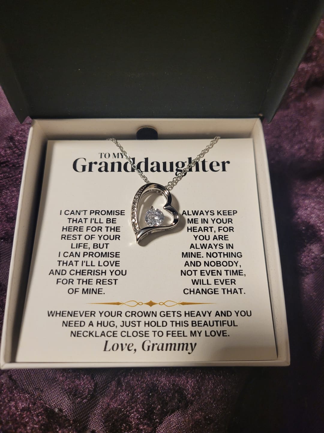 Customer photo review of To My Granddaughter - Forever Love Necklace Gift Set - SS316