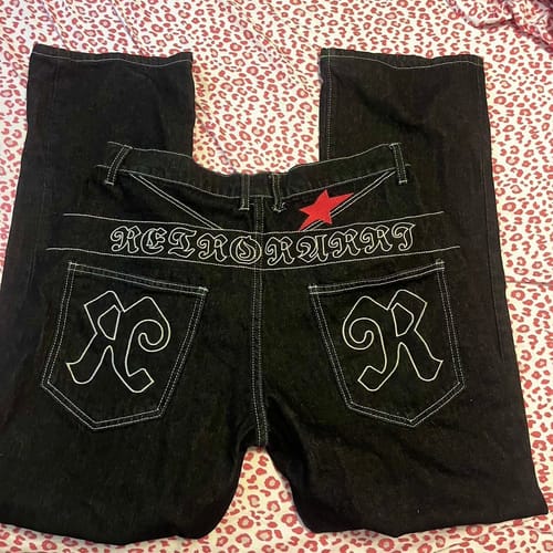 Customer photo review of Vencae™ Black Jeans - Star pat