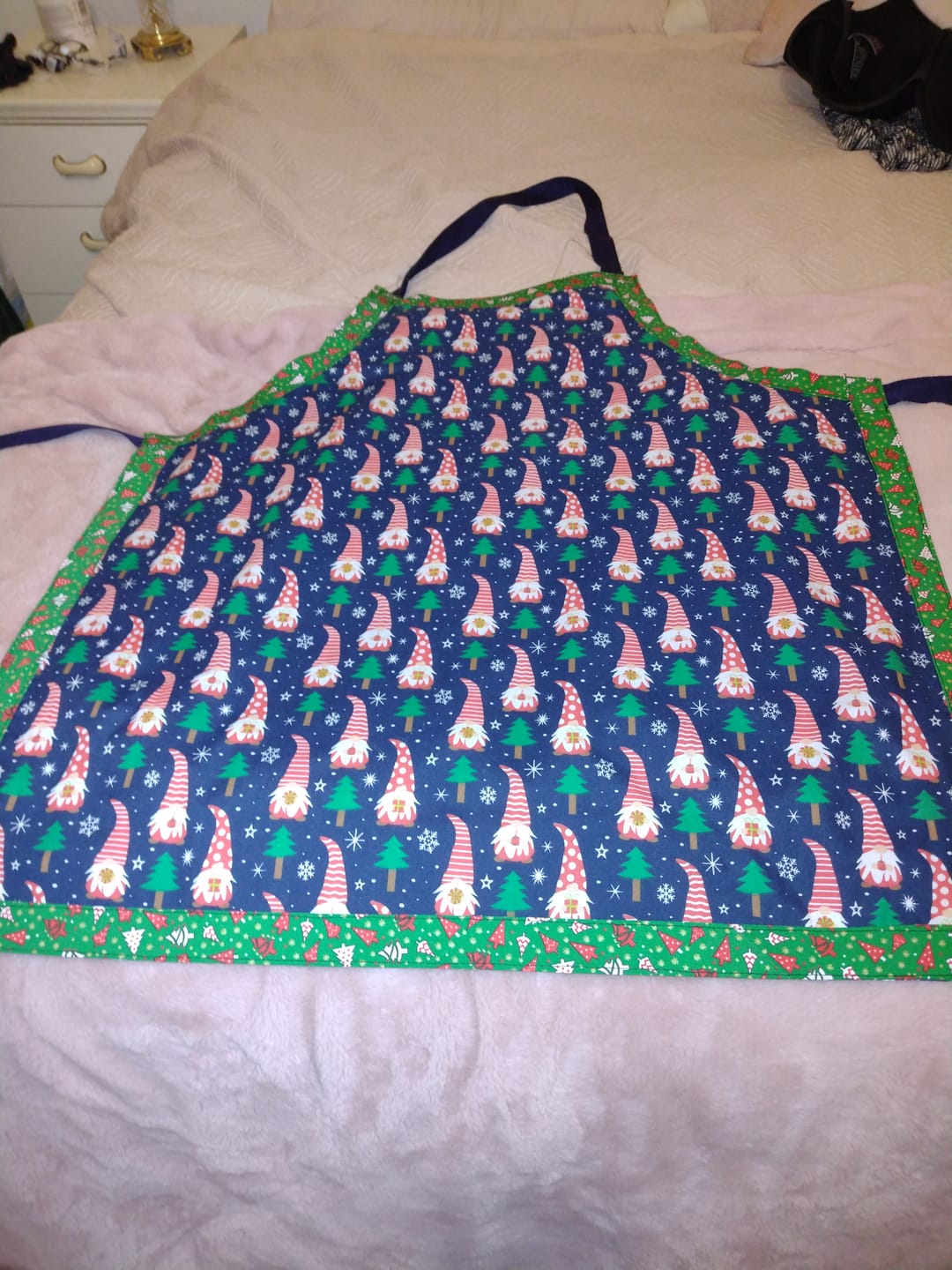 Customer photo review of Xmas Gnomes on Navy Polycotton Fabric