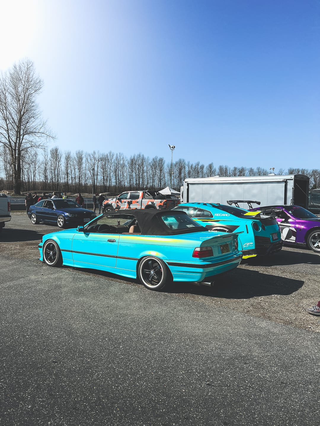 Customer photo review of Candy Metallic Neon Ice Blue Vinyl Wrap