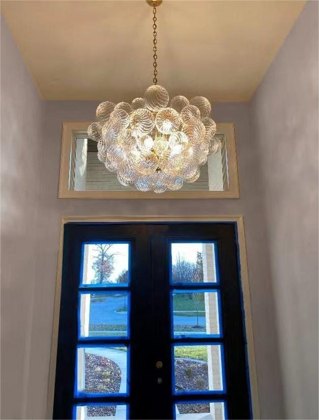 Customer photo review of Contemporary Clear Ribbed Bubble Chandelier