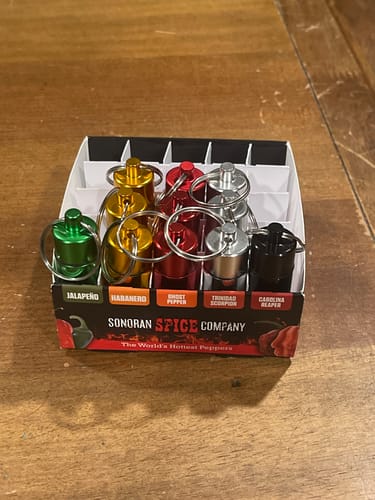 Customer photo review of 25 Spice Filled Keychains - Retail Display