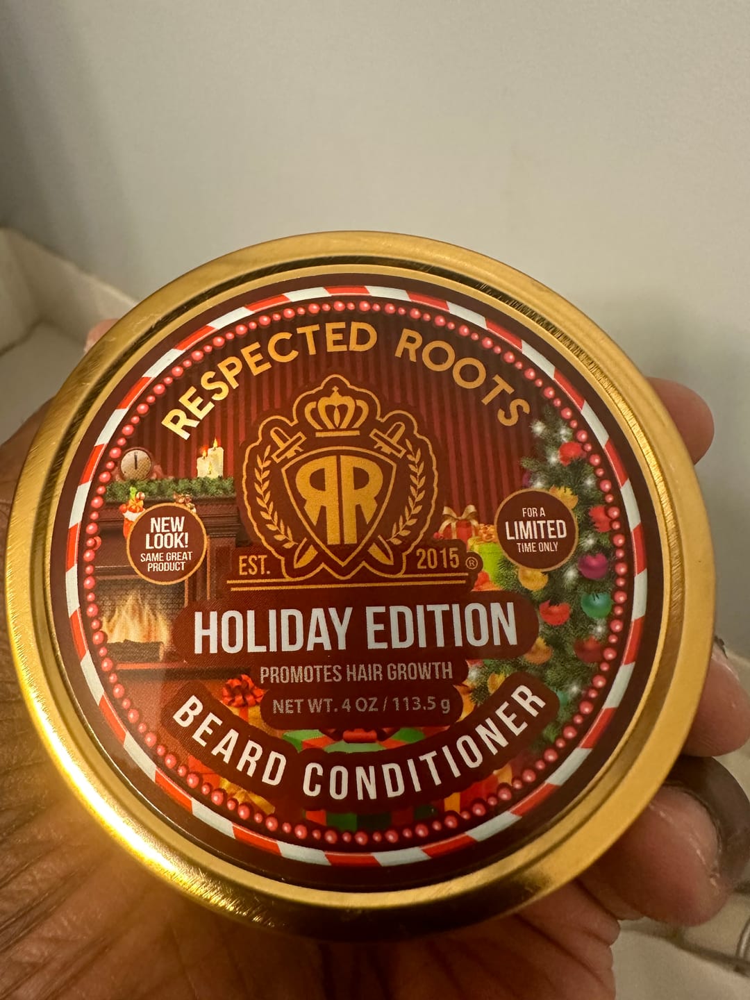 Customer photo review of Limited Edition Respected Roots Beard Conditioner - Holiday Scented (4 oz.)