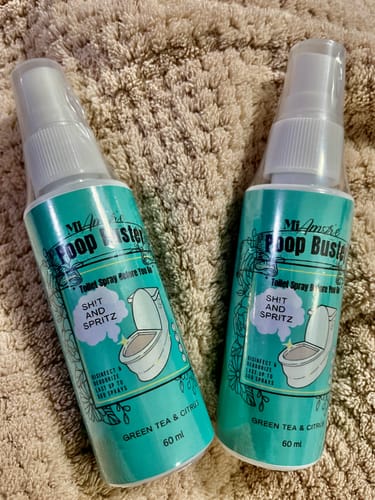 Customer photo review of Mi Amore POOP BUSTER! Toilet Spray, Odor Eliminator, POOP spray before yo go!