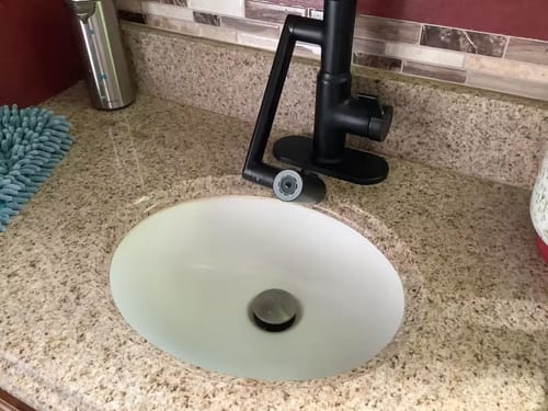 Customer photo review of Leiden - Smart Rotating Bathroom Faucet With Temperature Display
