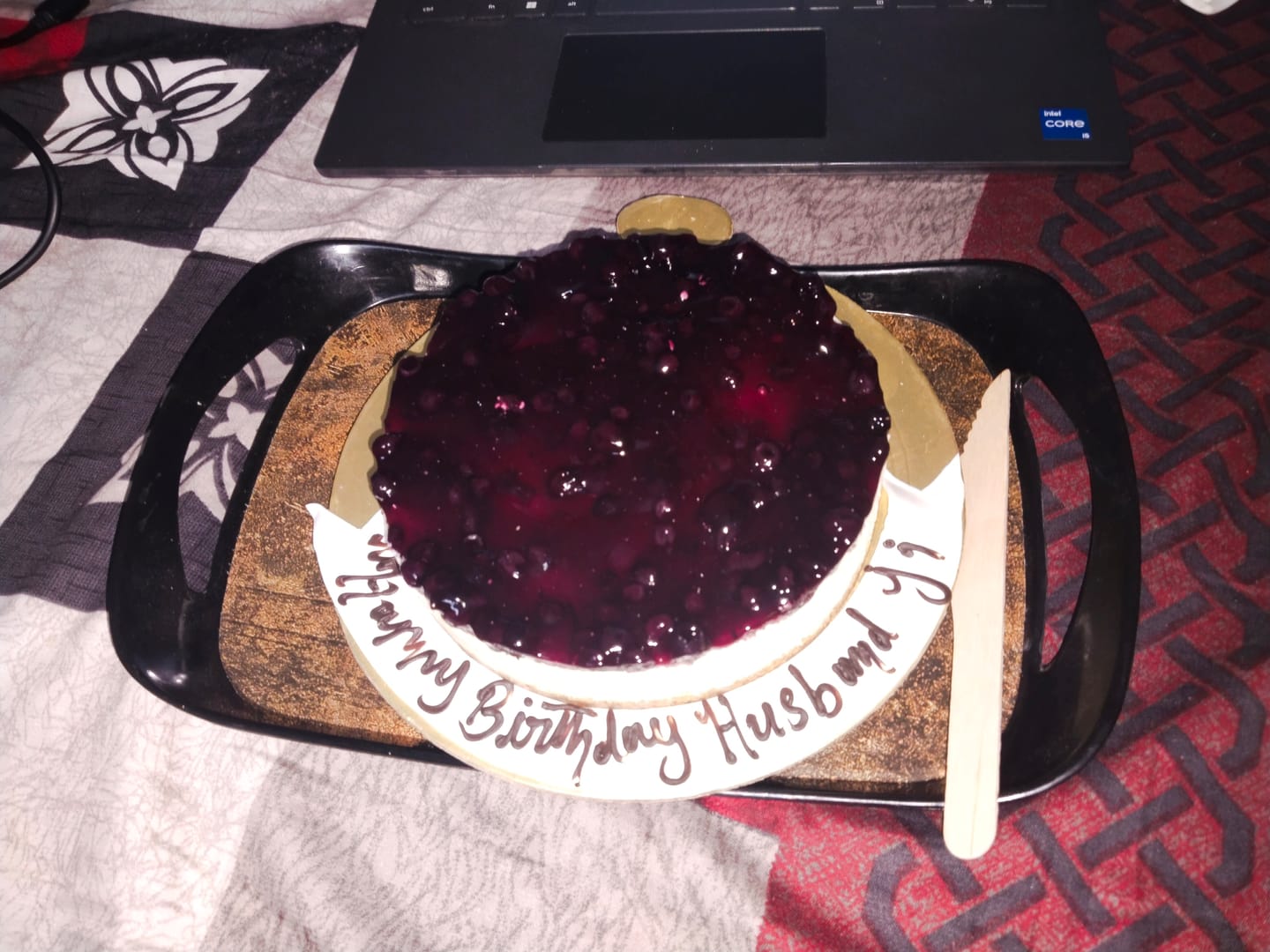Customer photo review of Blueberry Baked Cheesecake