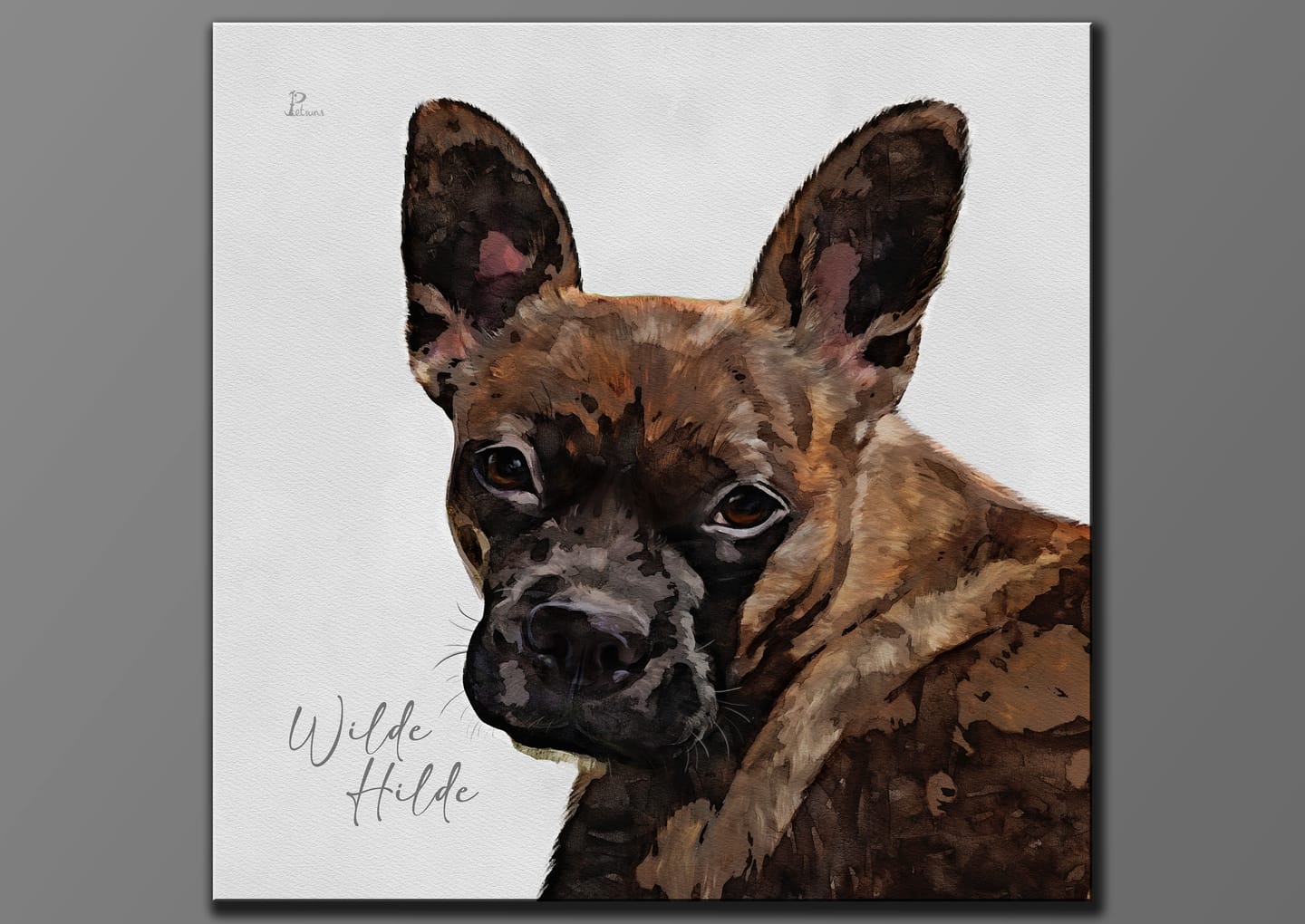 Customer photo review of Handgemaltes Haustierportrait auf Premium Leinwand im Wasserfarben Stil
