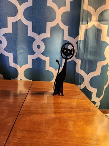 Customer photo review of MCM Space Rocket with Atomic Black Cat | 3 Piece Mid Century Modern Sculpture Set | Vintage Space Art