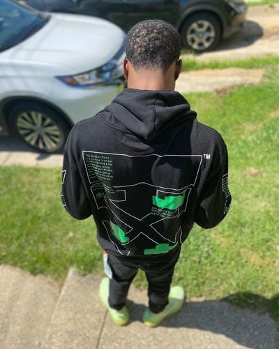 Customer photo review of OFF-WHITE Three-dimensional geometric pattern crew neck Hoodies