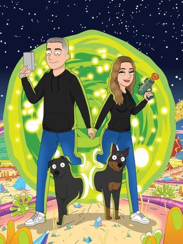 Customer photo review of 'Rick and Morty' Custom Portrait