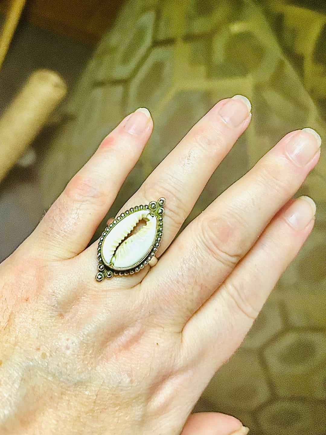 Customer photo review of Cowrie Shell Boho Ring Sterling Silver