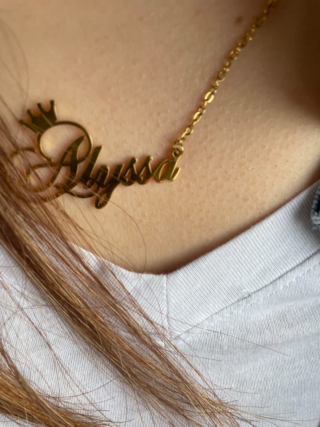Customer photo review of Crown Name Necklace
