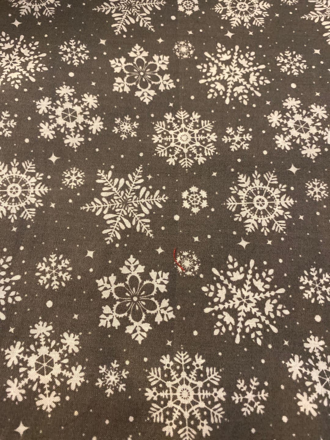 Customer photo review of Christmas Ornaments on Silver Polycotton Fabric