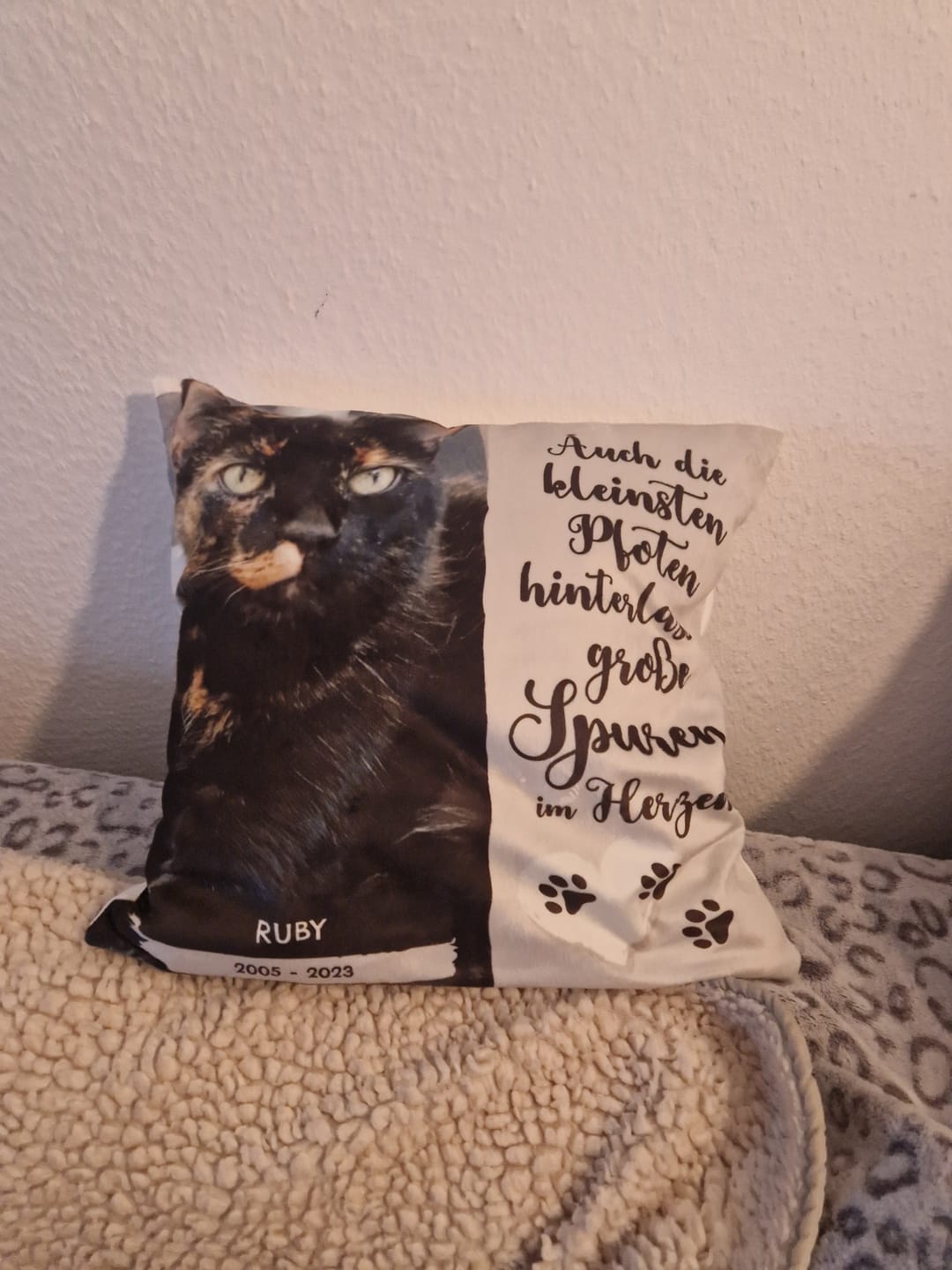 Customer photo review of Die kleinsten Pfoten - Individuelles Kissen