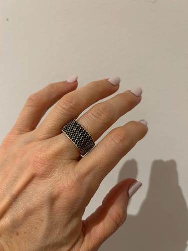 Customer photo review of Dazzling Square Zirconia Encrusted Ring