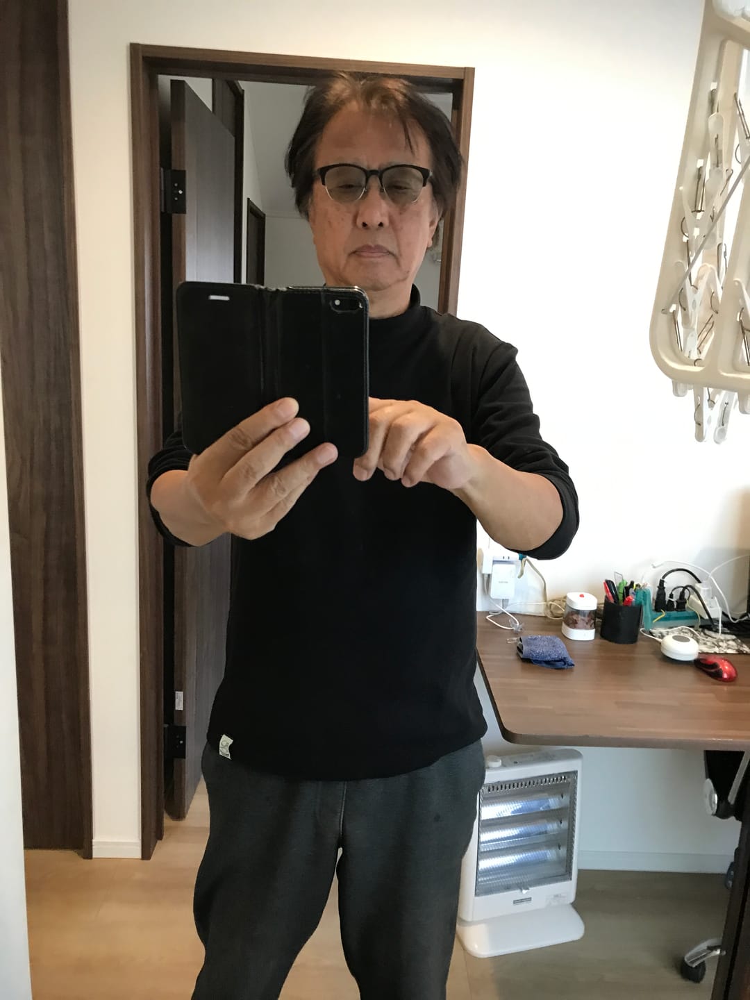 Customer photo review of ストレッチ　微起毛ハイネックスウェット