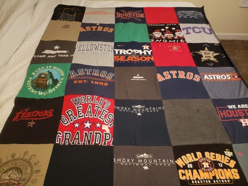 T-shirt quilt featuring houston astros by BEVERLEE from NC