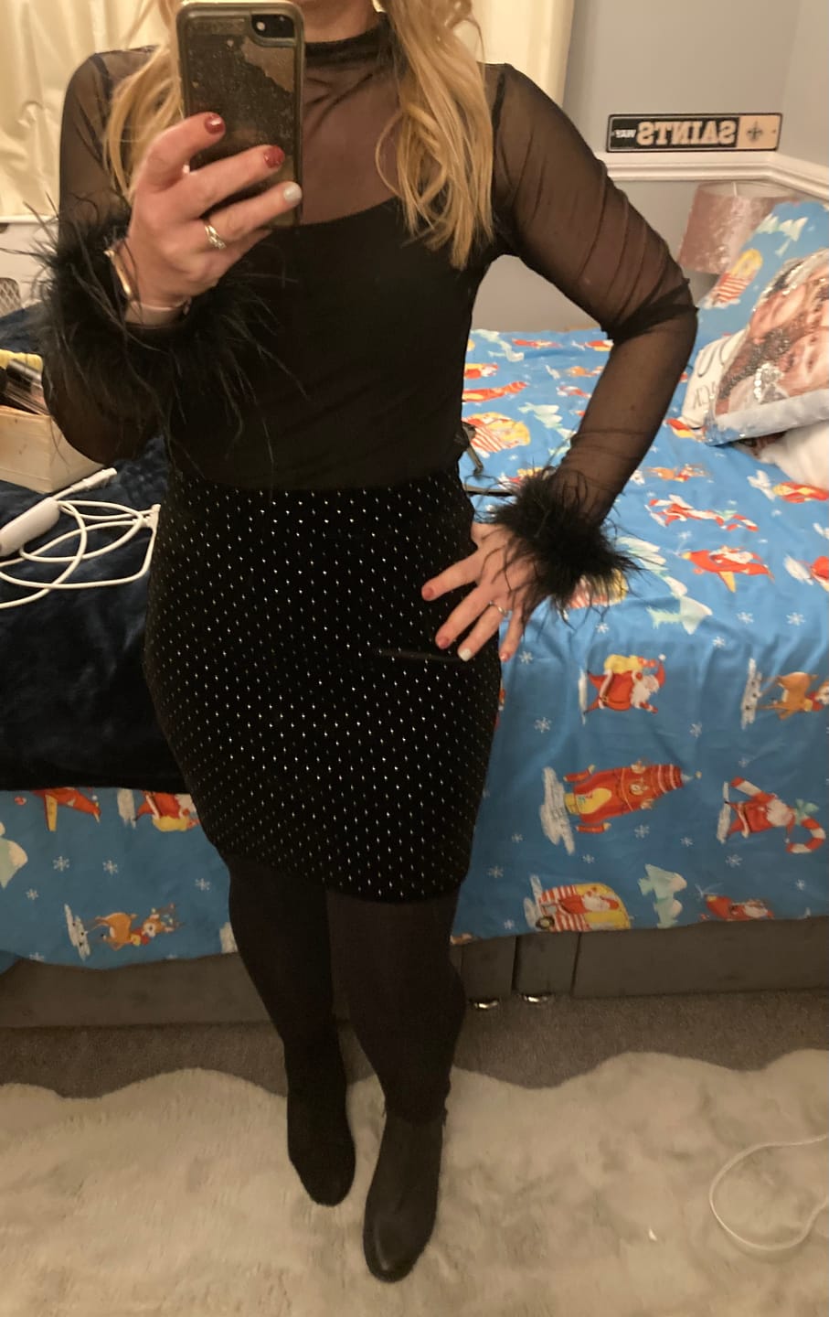 Customer photo review of Mesh Top Long Sleeve - 'Celine’ - Black
