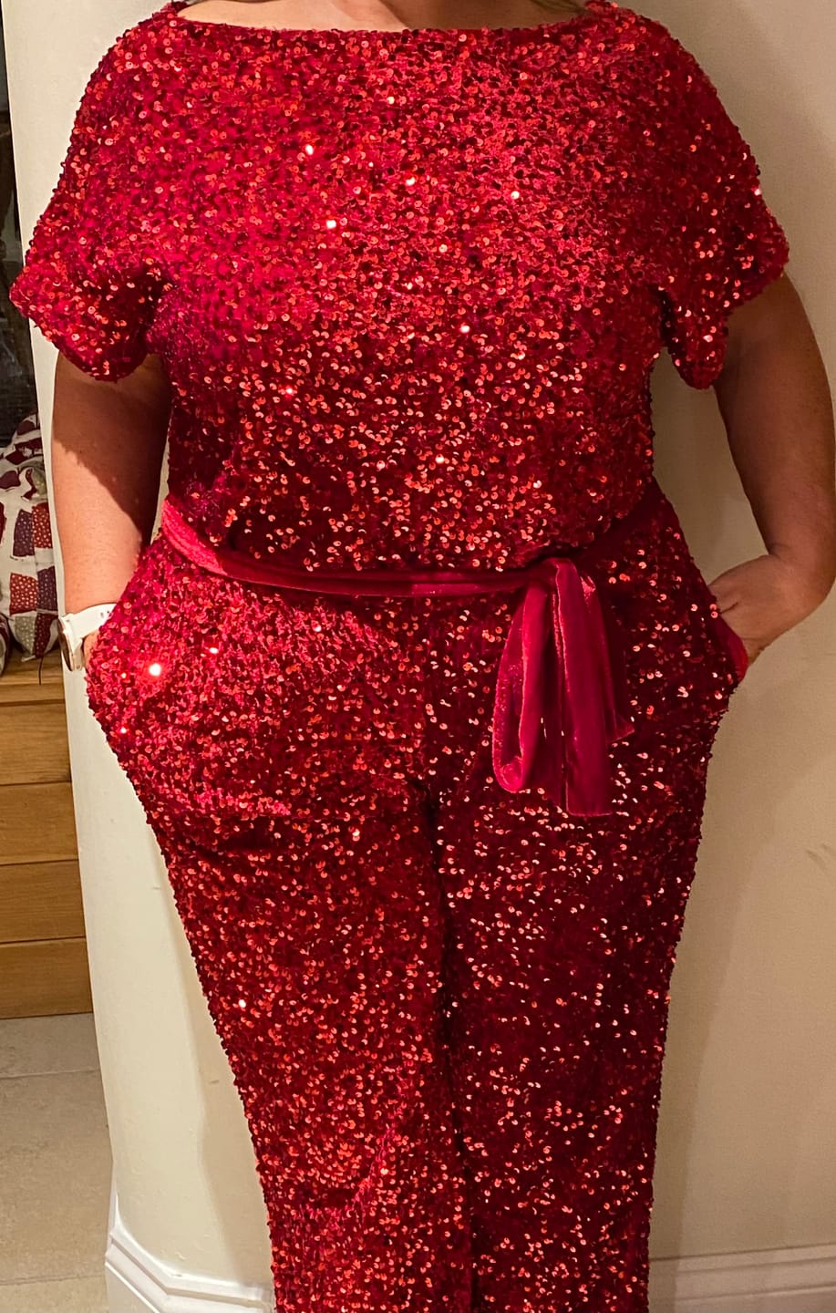 Customer photo review of Heavy Sequin Velvet Fabric