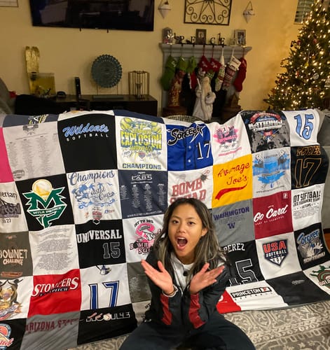 T-shirt quilt featuring mason high school wildcats by Lloyd from CA