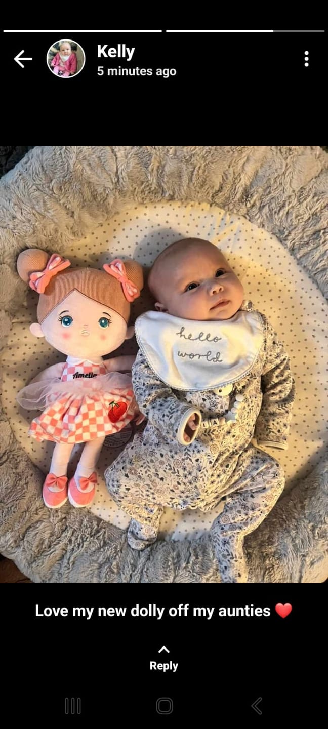 Customer photo review of Personalized Plush Rag Baby Doll - Different Skin Tones