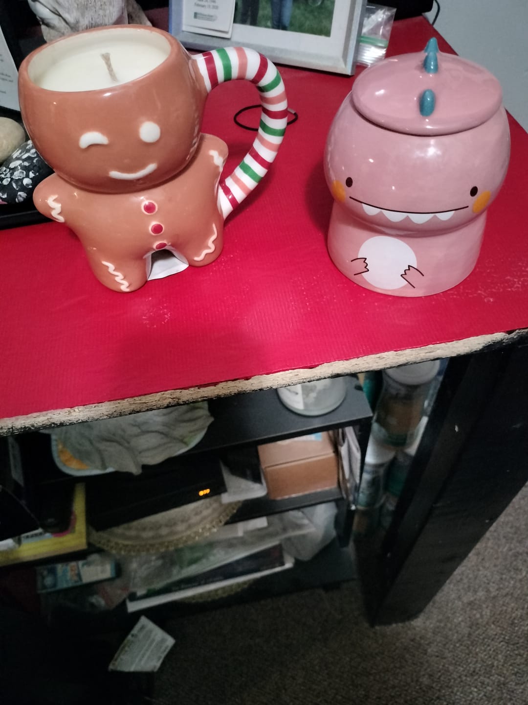 Customer photo review of Cuddle-Saurus Reusable Coffee Mug Diamond Candle