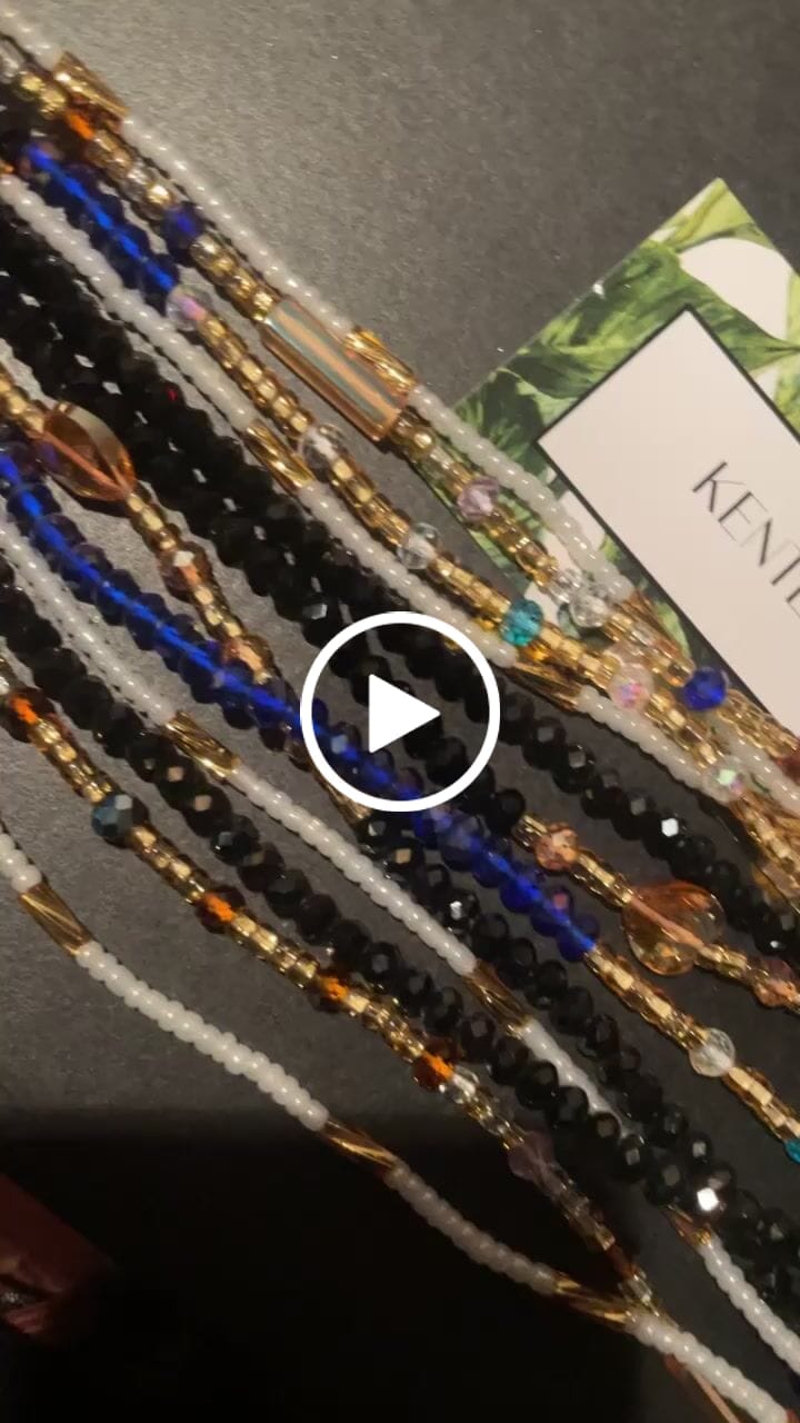 Customer video review of *Rare Find* Royal Noir African Waist beads- Select 5 for 50% Off at checkout 🔥
