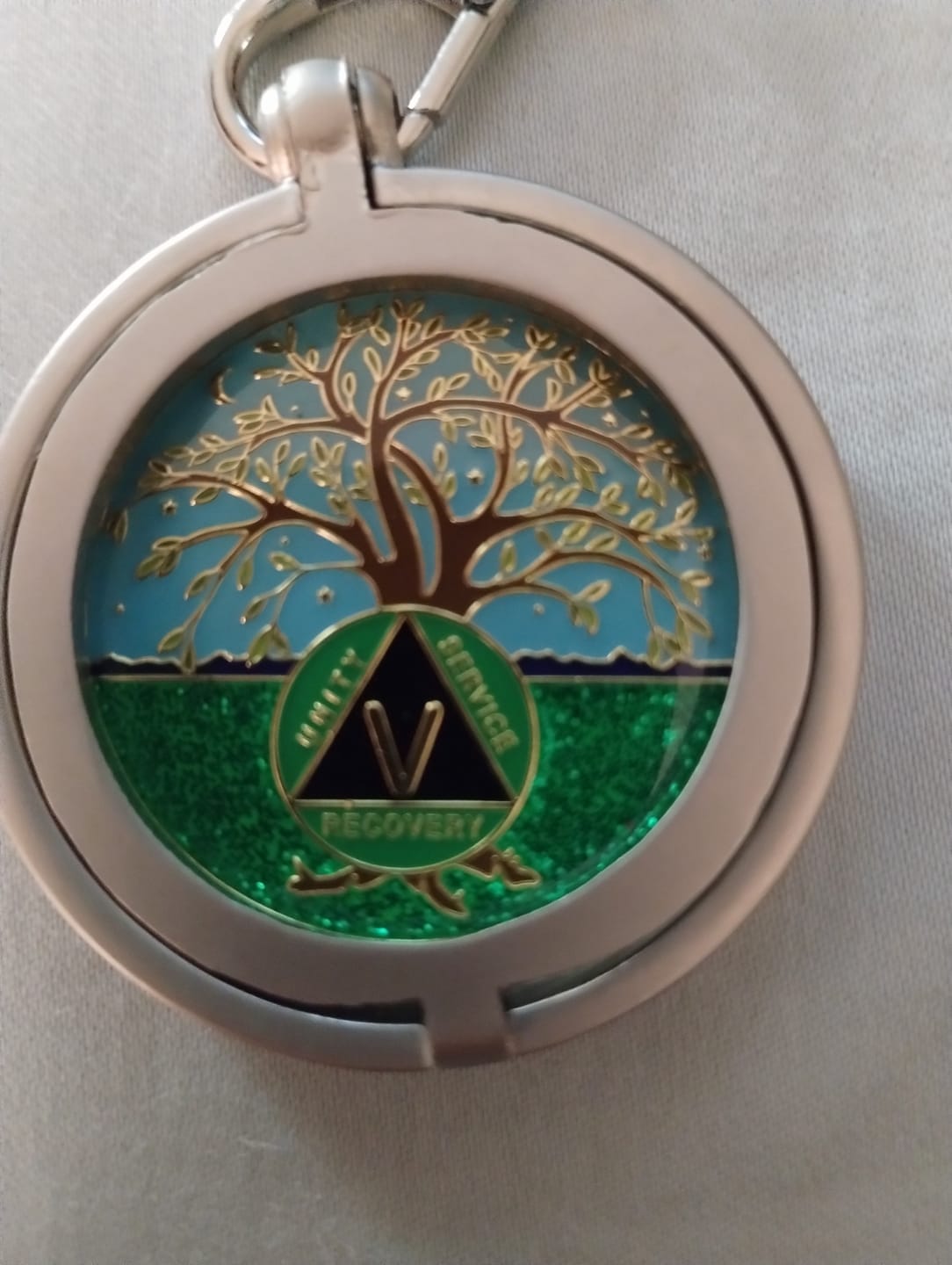 Customer photo review of 1 to 60 Year Tree of Life Specialty AA Recovery Medallion - Tri-Plated Chip/Coin