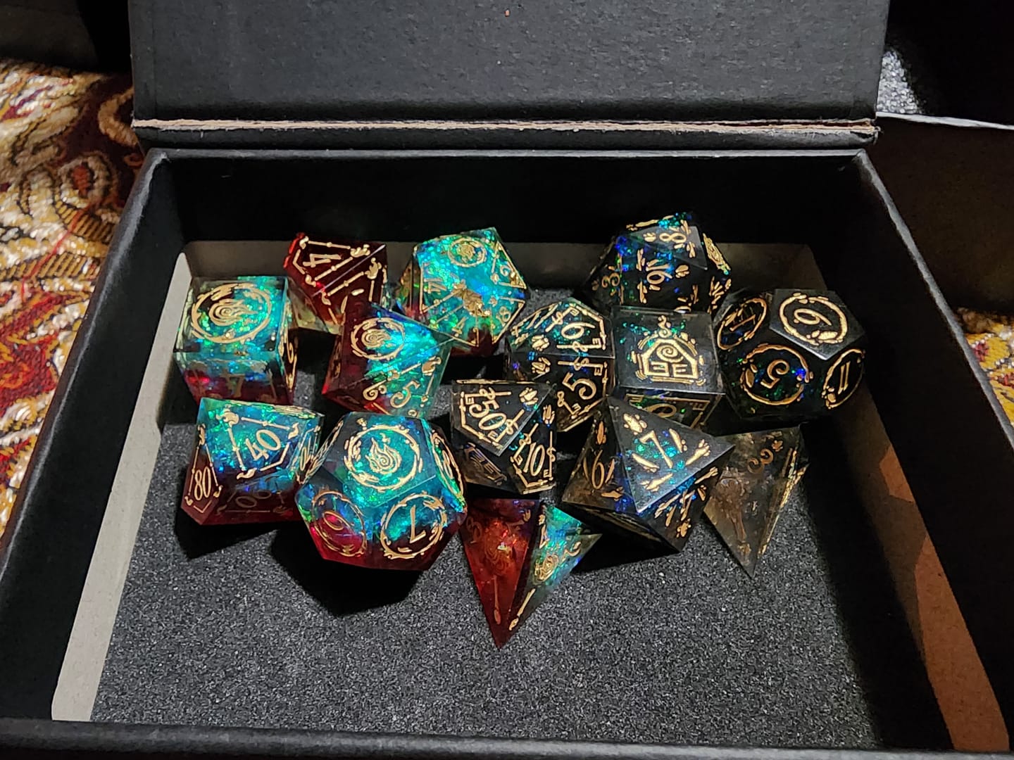 Customer photo review of Water/Fire/Air/Earth Dice Set Collection