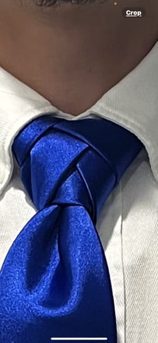 Customer photo review of 2PCS Royal Blue Solid Men's Silk Necktie Hanky Set