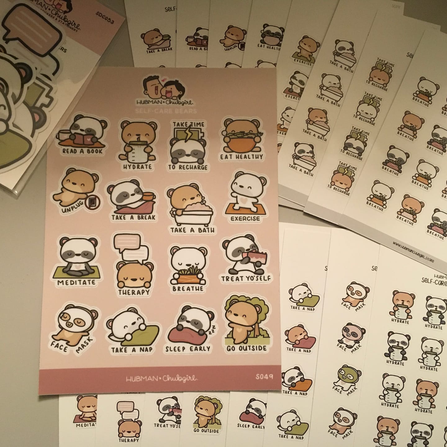 Customer photo review of Self-Care Bears Sticker Set