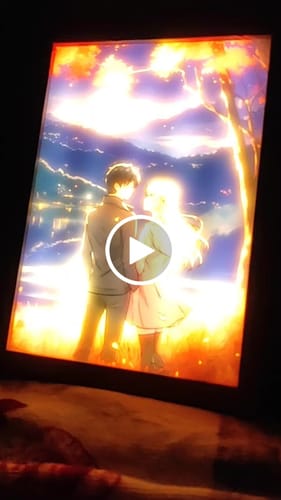 Customer video review of Custom LED Light Painting | Anime & Art Gifts Photo Frames Wall Art