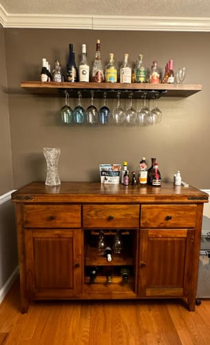 Customer photo review of Walnut Floating Shelves