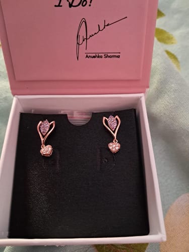 Customer photo review of Rose Gold Blossoming Crocus Earrings