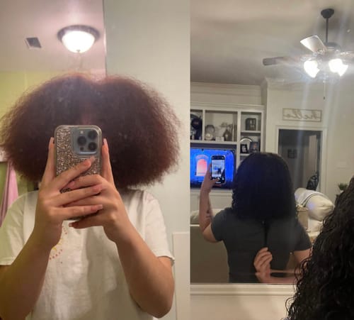 Customer photo review of NEW! Hair Transformation Bundle- Moisturizes, Detangles, Drastically softens and Grows! 2 Sizes