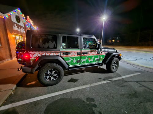 Customer photo review of MEK Removable Trail Armor: JLU Ugly Sweater Holiday Edition