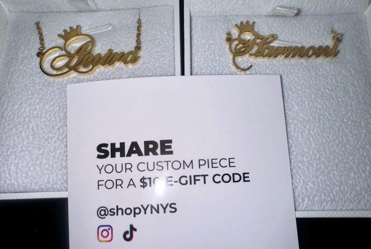 Customer photo review of Crown Name Necklace