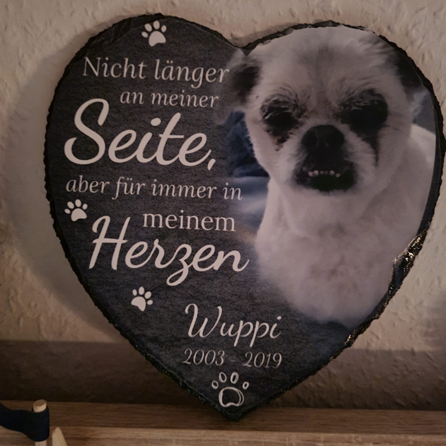 Customer photo review of Nicht länger an meiner Seite - Individuelles bedrucktes Schieferherz