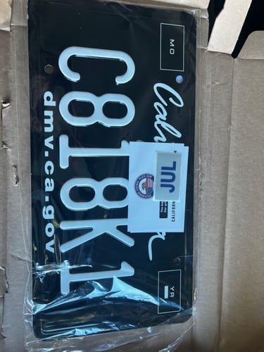 Customer photo review of 2011-2022 CALIFORNIA LICENSE PLATE DMV.CA.GOV - BLACK WITH WHITE TEXT 6"x12" (156.5mm x 305mm)