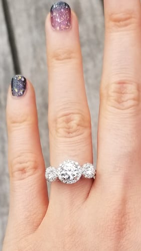 Customer photo review of 3-Stone 0.8ct CZ Ring in Sterling Silver