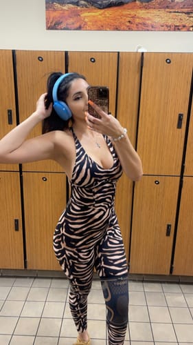 Customer photo review of Unleashed Scrunch Legging Jumpsuit