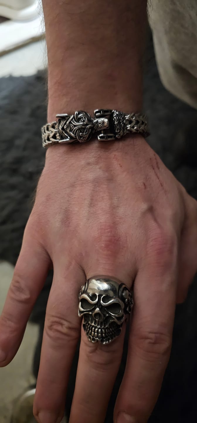 Customer photo review of Fenrir - The Great Wolf - Stainless Steel Bracelet