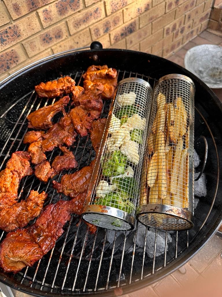 Customer photo review of Rolling Braai Basket