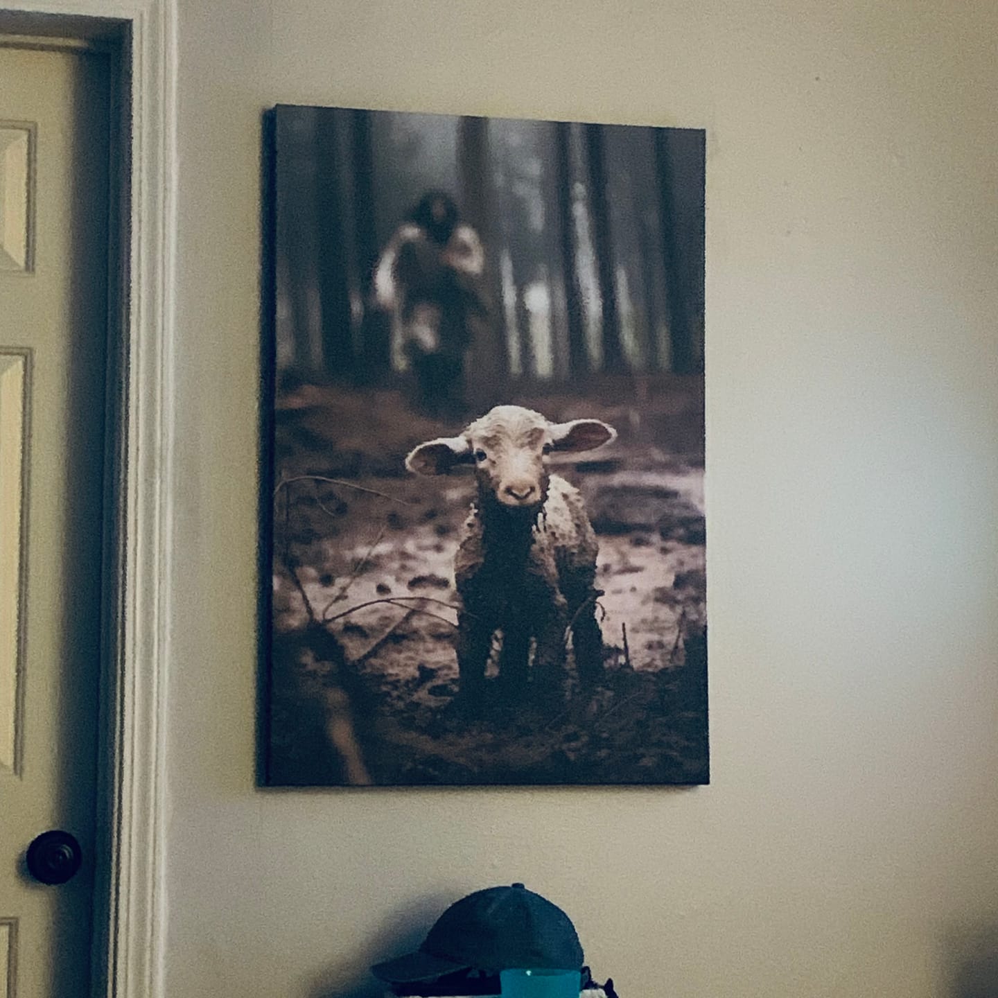 Customer photo review of Jesus Lamb of God, Jesus Running After Lamb, Wall Art Canvas