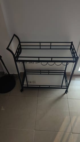 Customer photo review of Καρότσι Μπαρ Τρόλεϊ Κάβα Τραπεζαρίας με Καθρέφτη Βοηθητικό Τραπεζάκι Κουζίνας Μαύρο LR-C090B62