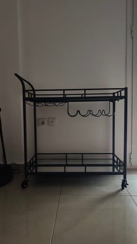 Customer photo review of Καρότσι Μπαρ Τρόλεϊ Κάβα Τραπεζαρίας με Καθρέφτη Βοηθητικό Τραπεζάκι Κουζίνας Μαύρο LR-C090B62